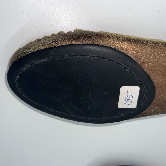 Beverly Feldman Flushed Vintage Metallic Rhinestone Kitten Heel Loafers - Picture 12 of 12